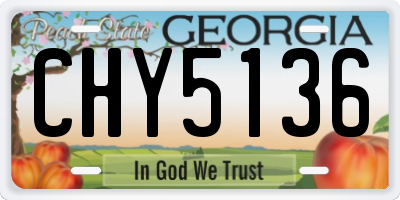 GA license plate CHY5136