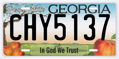 GA license plate CHY5137