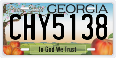GA license plate CHY5138