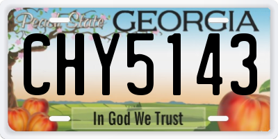 GA license plate CHY5143