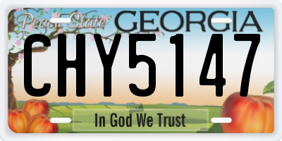 GA license plate CHY5147