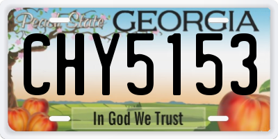 GA license plate CHY5153