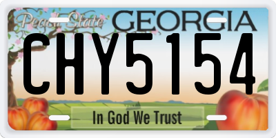 GA license plate CHY5154