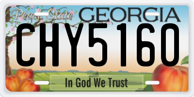 GA license plate CHY5160