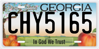 GA license plate CHY5165