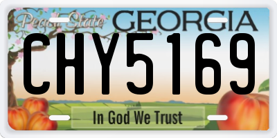 GA license plate CHY5169