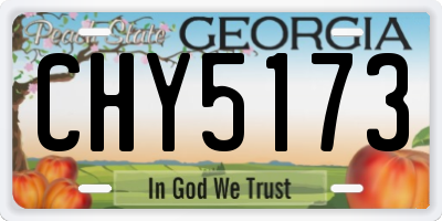 GA license plate CHY5173