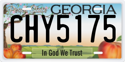 GA license plate CHY5175