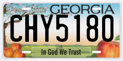 GA license plate CHY5180