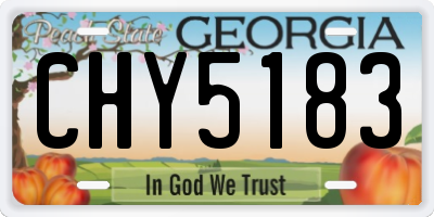 GA license plate CHY5183