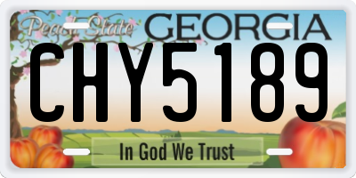 GA license plate CHY5189