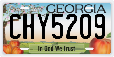 GA license plate CHY5209