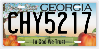 GA license plate CHY5217