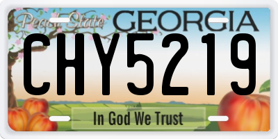 GA license plate CHY5219