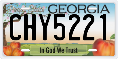 GA license plate CHY5221
