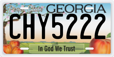 GA license plate CHY5222