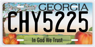 GA license plate CHY5225