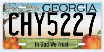 GA license plate CHY5227