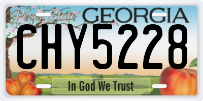 GA license plate CHY5228