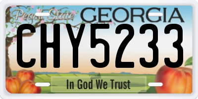 GA license plate CHY5233