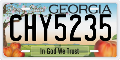 GA license plate CHY5235