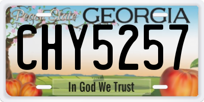 GA license plate CHY5257