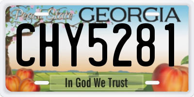 GA license plate CHY5281