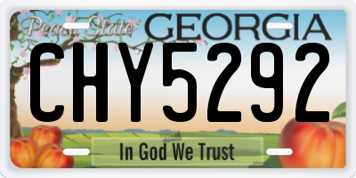 GA license plate CHY5292