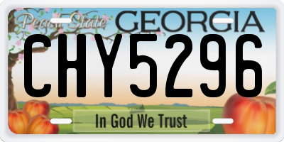 GA license plate CHY5296