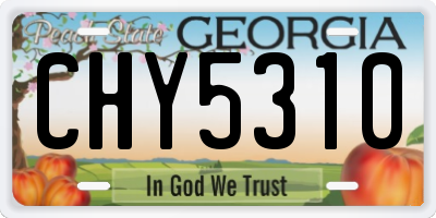 GA license plate CHY5310