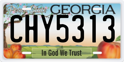 GA license plate CHY5313