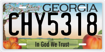GA license plate CHY5318