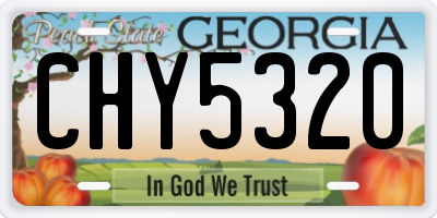 GA license plate CHY5320