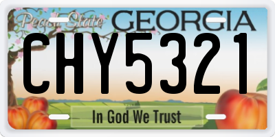GA license plate CHY5321