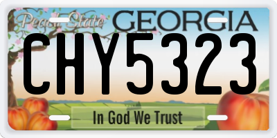 GA license plate CHY5323
