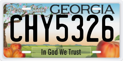 GA license plate CHY5326