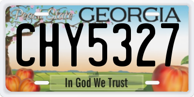 GA license plate CHY5327