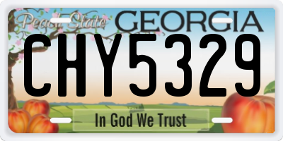 GA license plate CHY5329