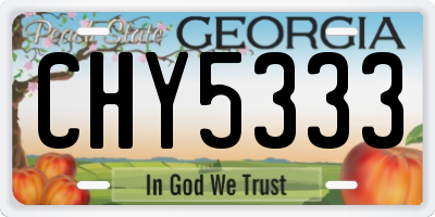 GA license plate CHY5333