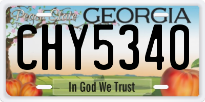 GA license plate CHY5340