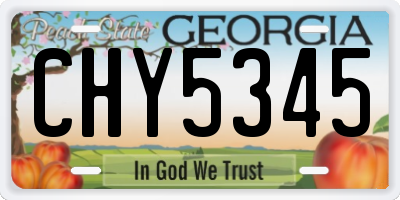 GA license plate CHY5345
