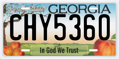 GA license plate CHY5360