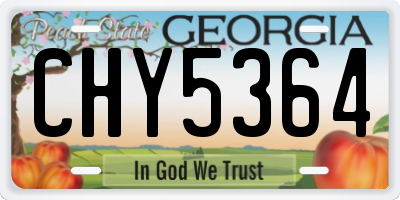 GA license plate CHY5364