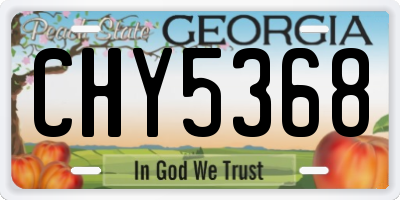 GA license plate CHY5368