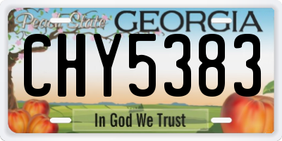 GA license plate CHY5383