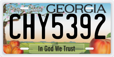 GA license plate CHY5392