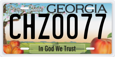 GA license plate CHZ0077