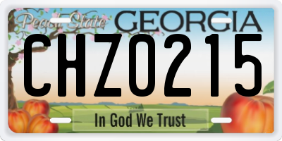 GA license plate CHZ0215