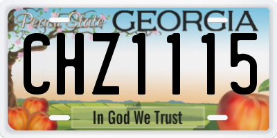 GA license plate CHZ1115