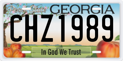 GA license plate CHZ1989